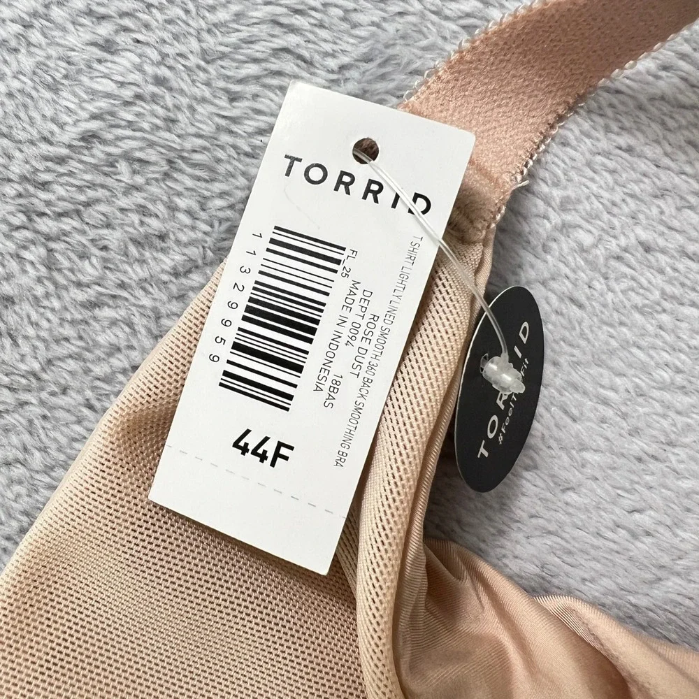 Torrid 44F Perfect T-Shirt Bra‎ Lightly Lined Underwire Nude NWT Full Coverage - Picture 5 of 10